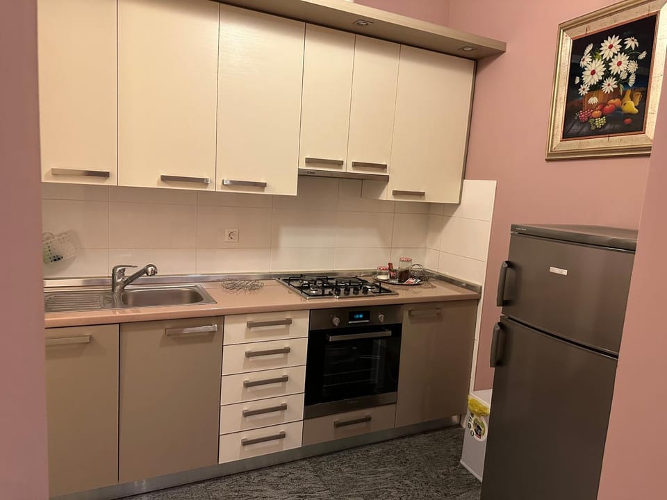 Kitchen or kitchenette, dishwasher, oven, stove