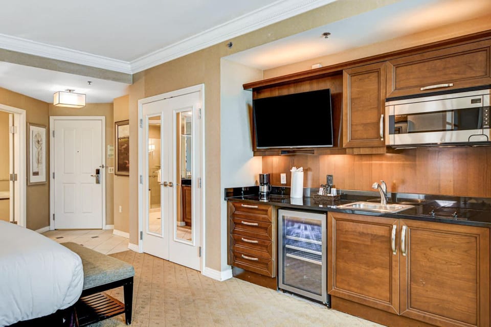 Kitchen or kitchenette, minibar, oven