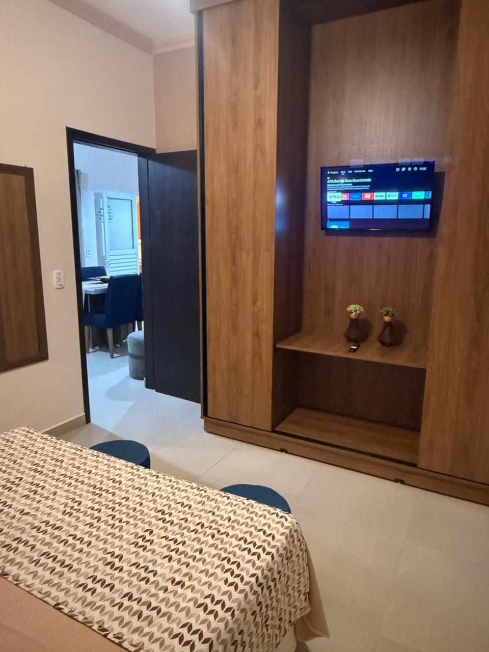Bed, TV and multimedia, Bedroom, wardrobe, air conditioner