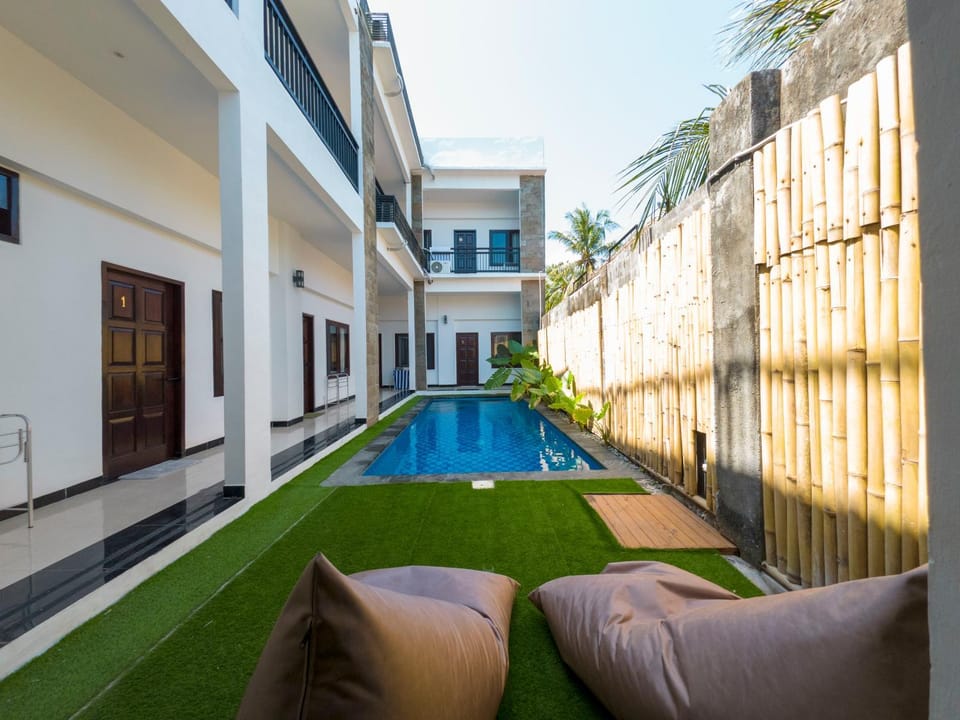 Property building, Patio, Day, Pool view, Swimming pool