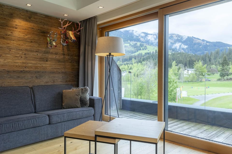 Day, Living room, Seating area, Mountain view