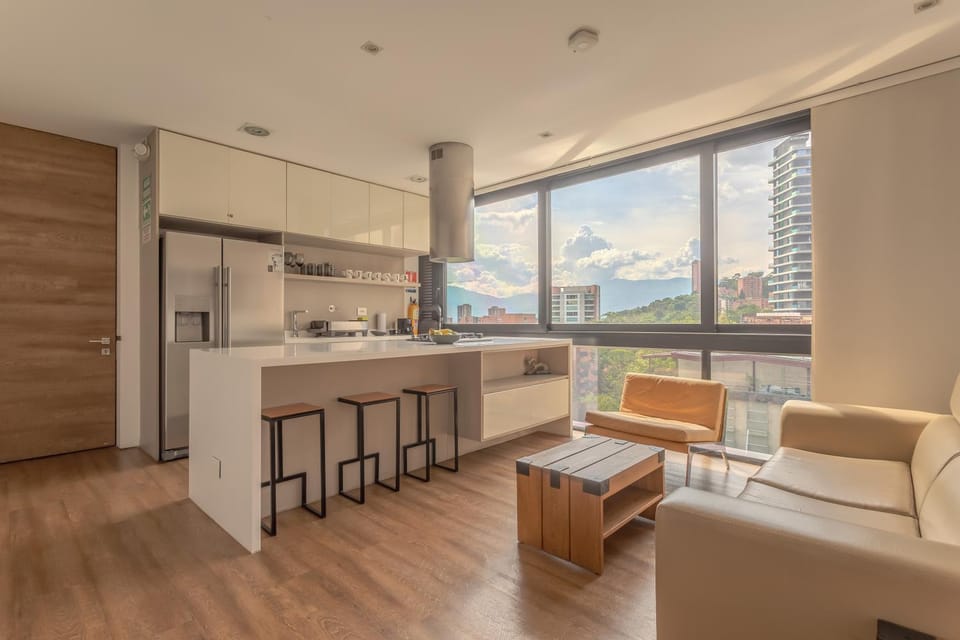 Kitchen or kitchenette, Living room, Dining area