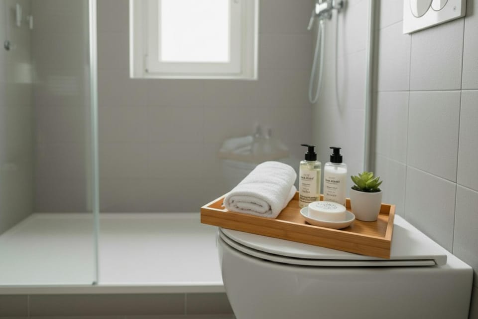 Toilet, Bathroom, towels