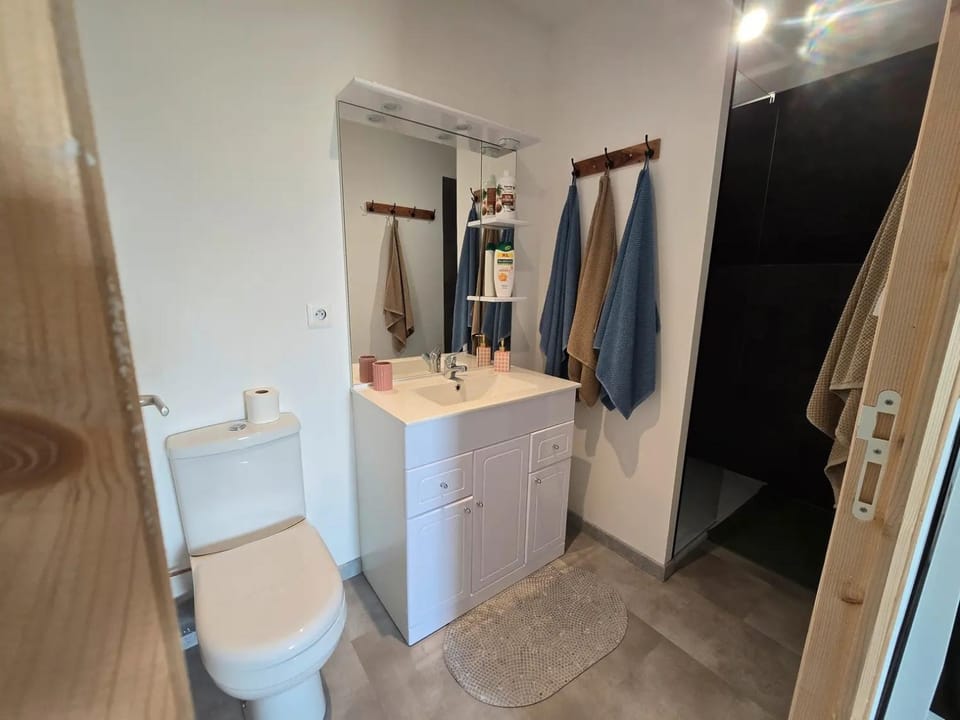 Shower, Toilet, Bathroom, towels