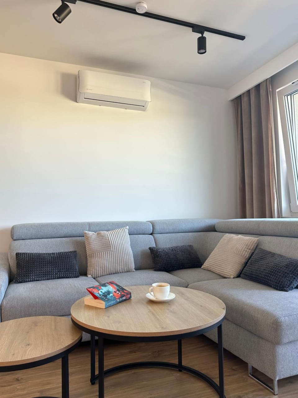 Living room, Seating area, air conditioner
