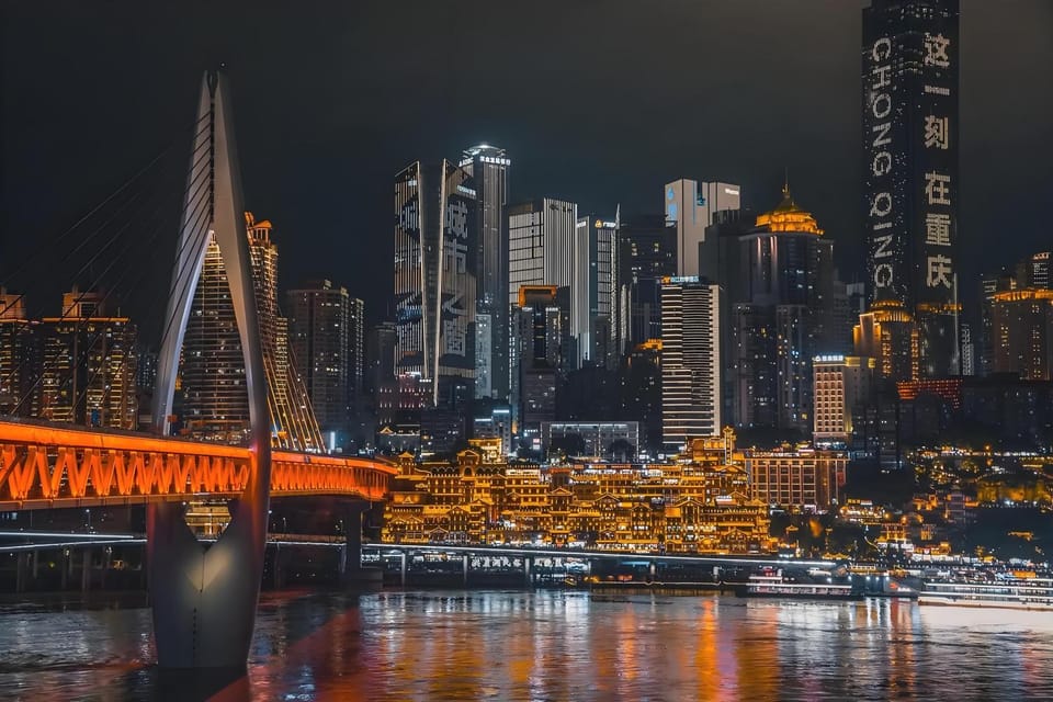 Nearby landmark, Night, Natural landscape, City view, River view