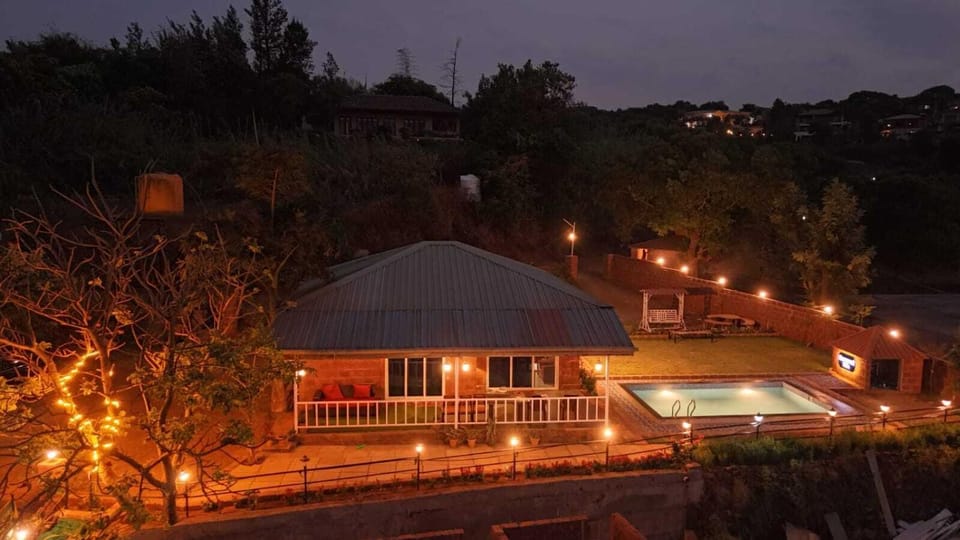 Property building, Night, Pool view, Swimming pool