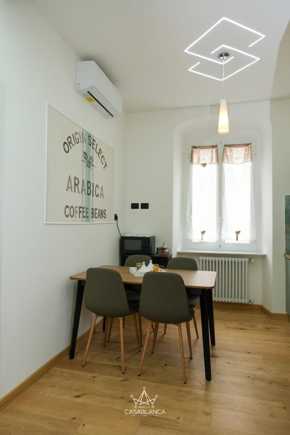 Dining area, air conditioner