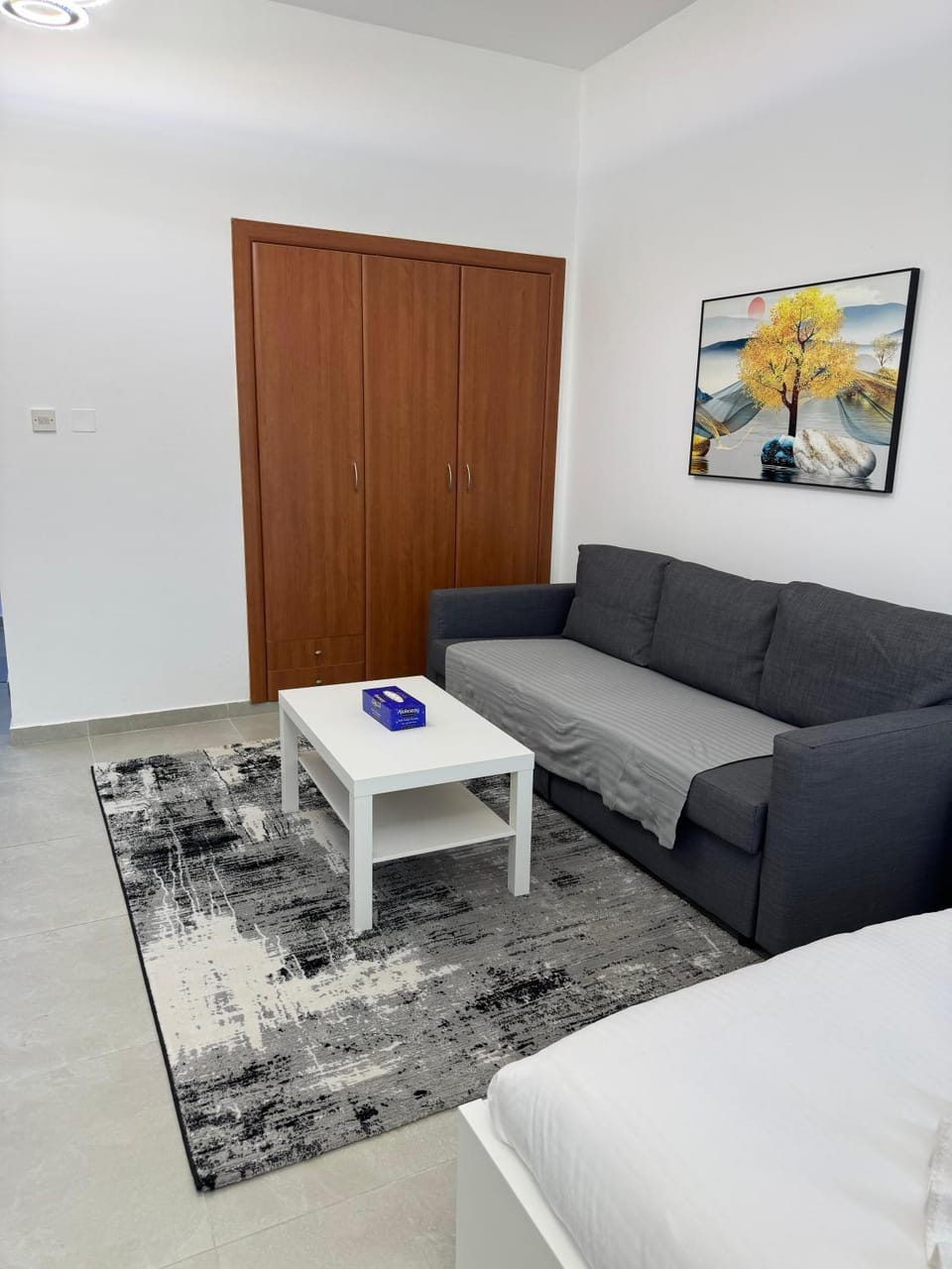 Seating area, wardrobe