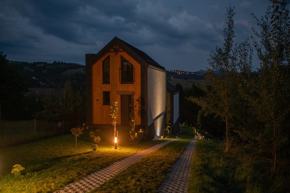 Property building, Night, Natural landscape, Garden view
