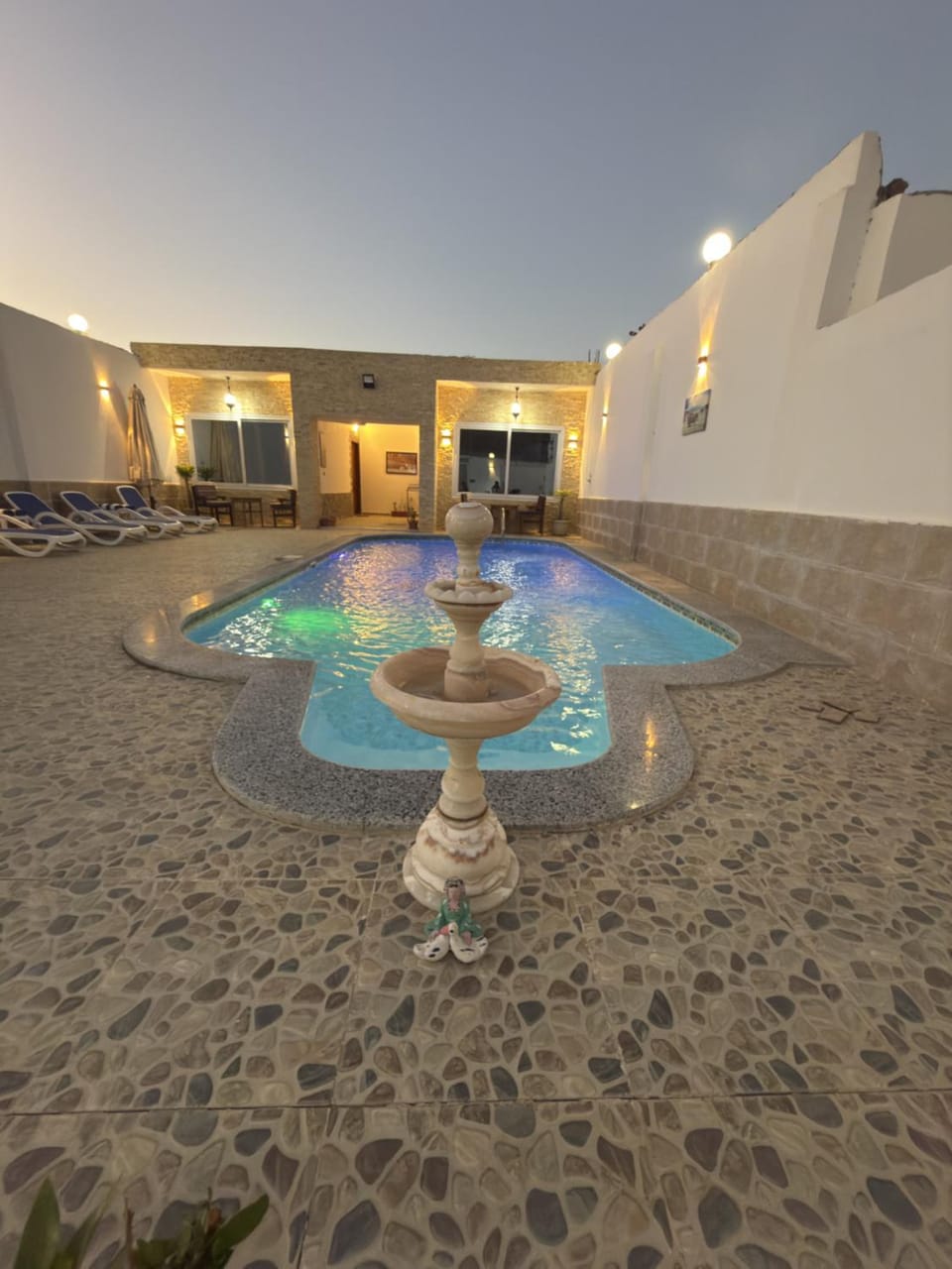 Property building, Night, Pool view, Swimming pool
