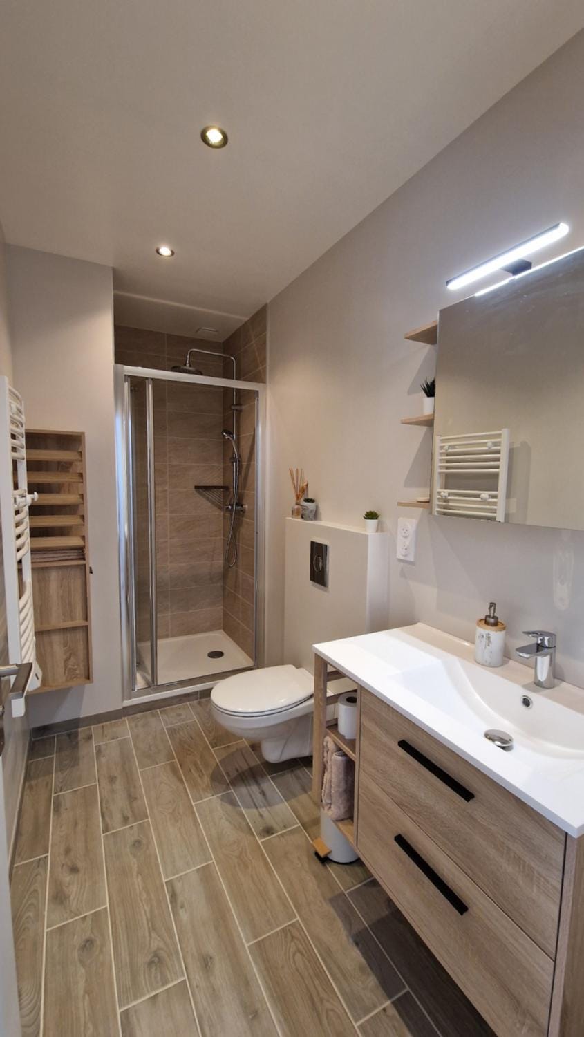 Shower, Toilet, Bathroom, towels
