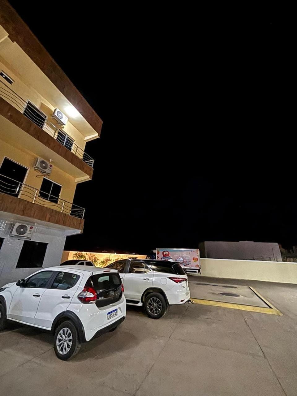 Property building, Night, Parking