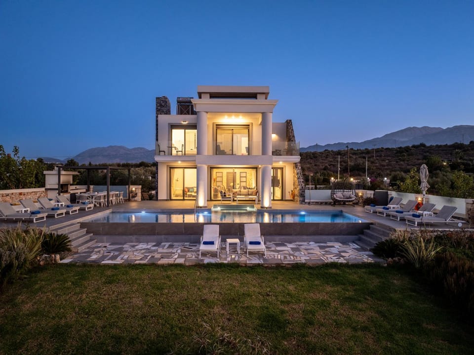 Property building, Patio, Day, Night, Natural landscape, Mountain view, Pool view, Swimming pool, sunbed