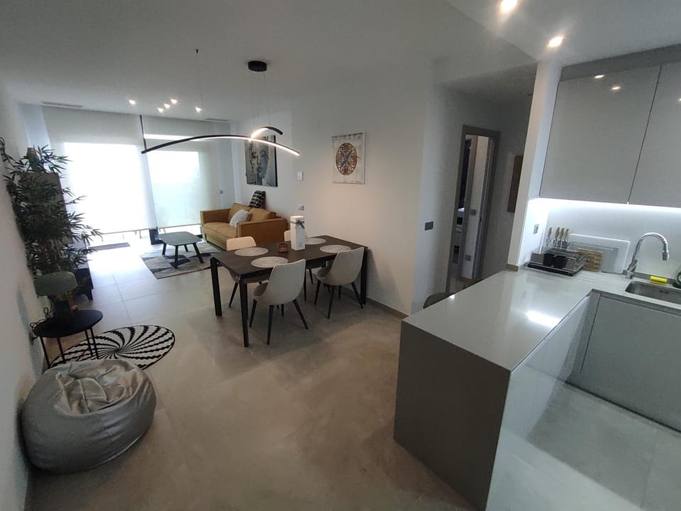 Kitchen or kitchenette, Living room, Dining area