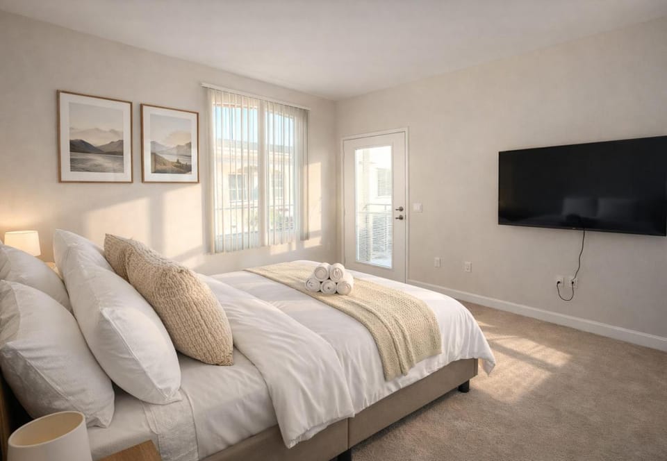 Bed, TV and multimedia, Evening entertainment, Bedroom