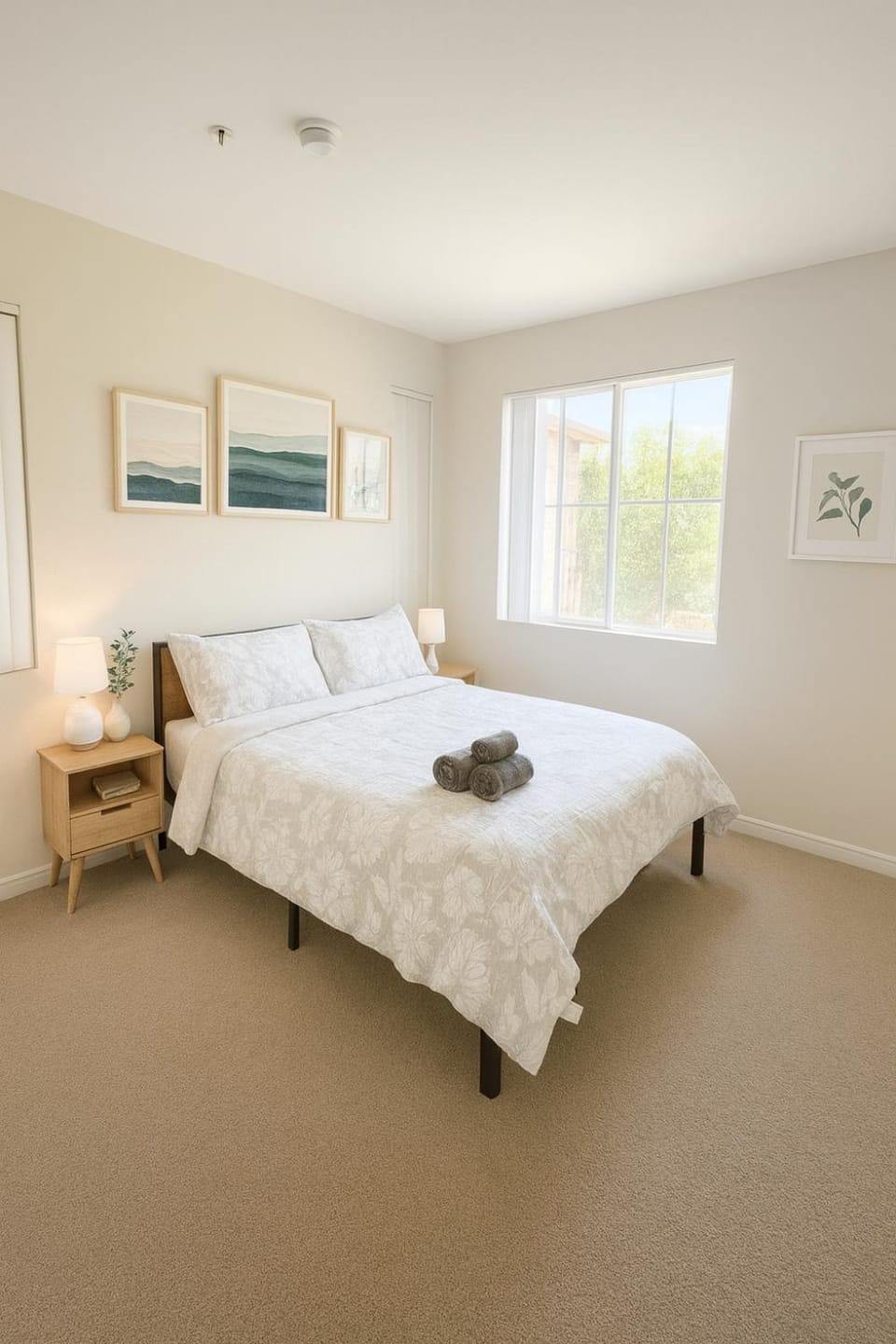 Bed, Photo of the whole room, Bedroom, towels