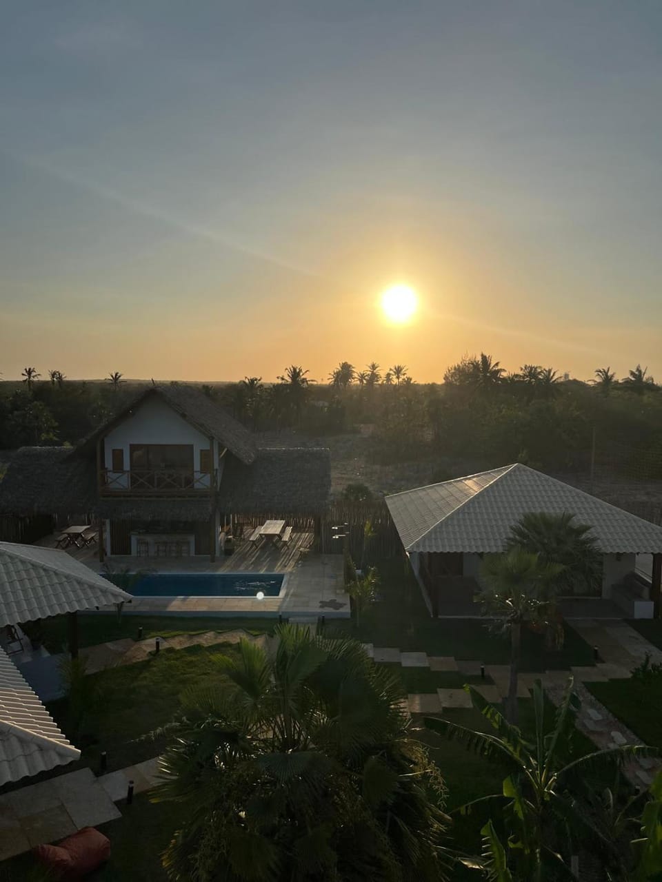 Pool view, Sunset