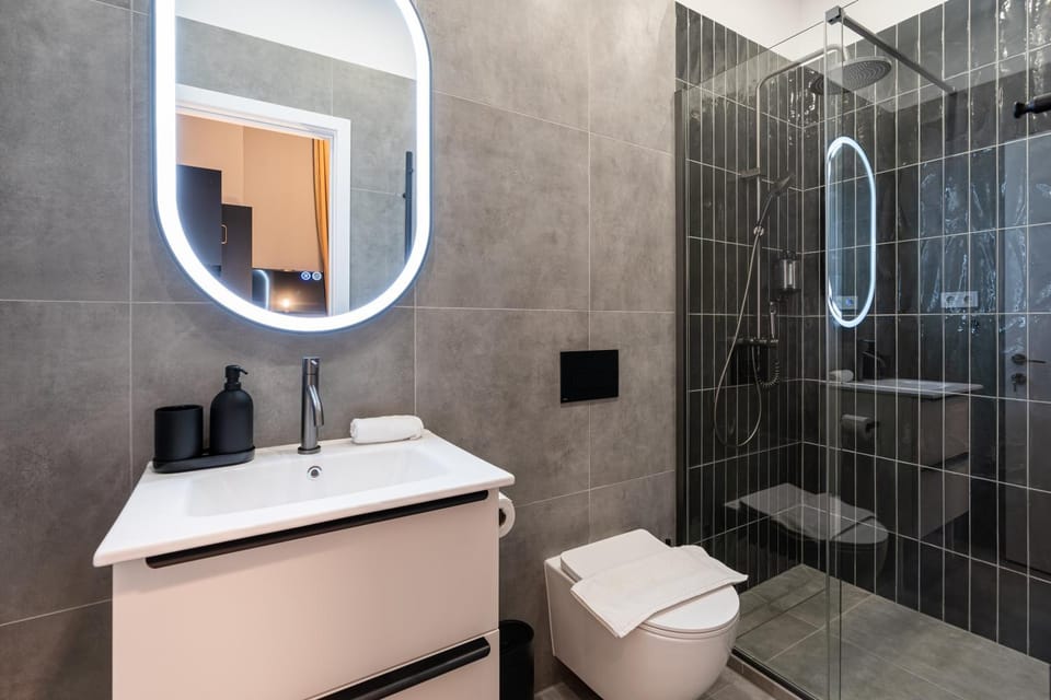Shower, Toilet, Bathroom, towels