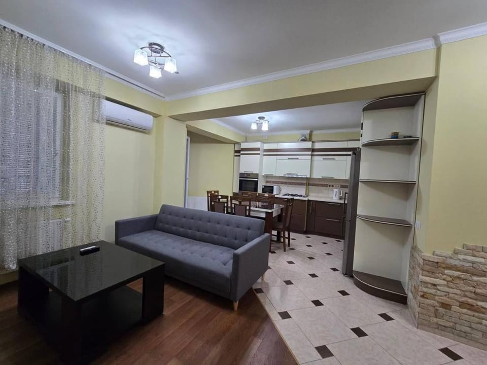 TV and multimedia, Kitchen or kitchenette, Living room, Photo of the whole room, Seating area, air conditioner