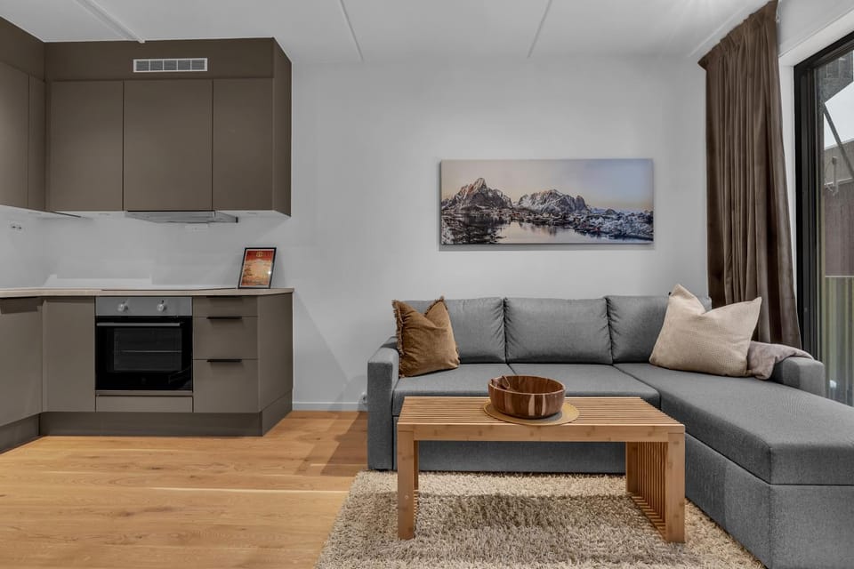 Kitchen or kitchenette, Living room, Seating area, stove