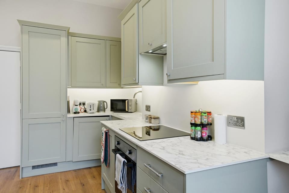 Living room, kitchen