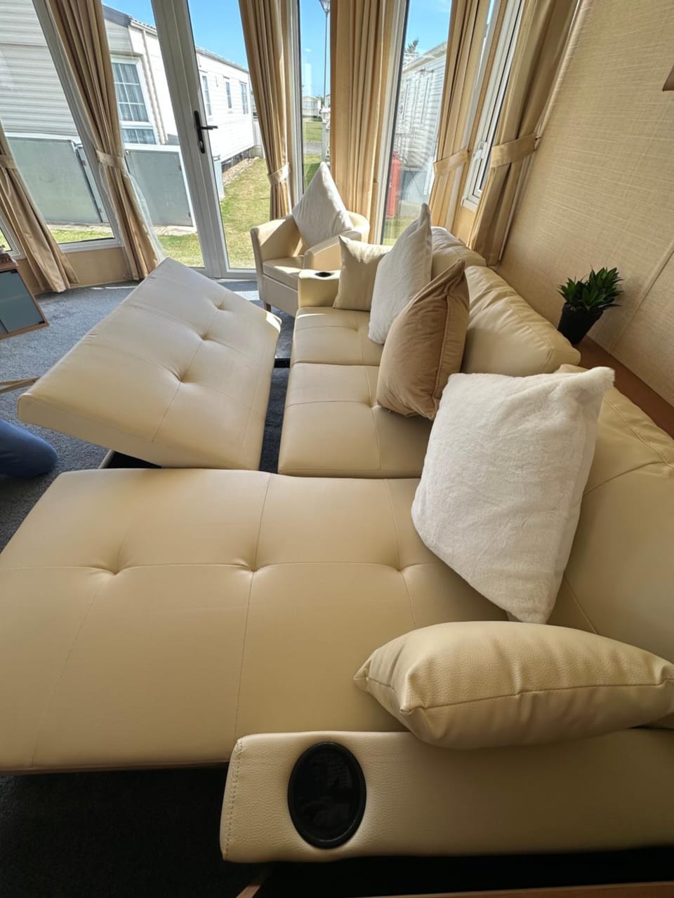 Bed, Living room, Seating area
