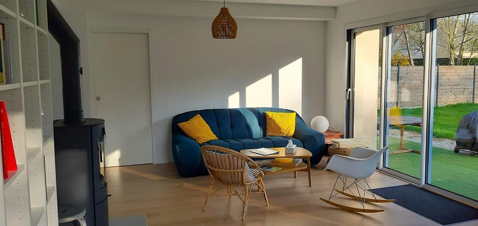 Living room, Seating area, Garden view
