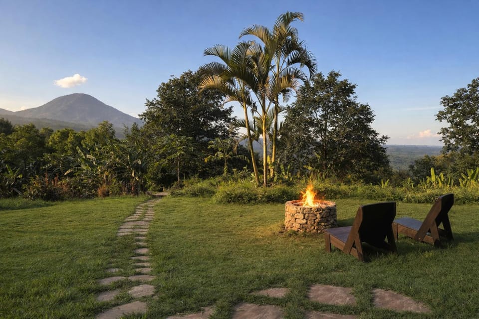Natural landscape, Garden, Garden view, Mountain view, fireplace