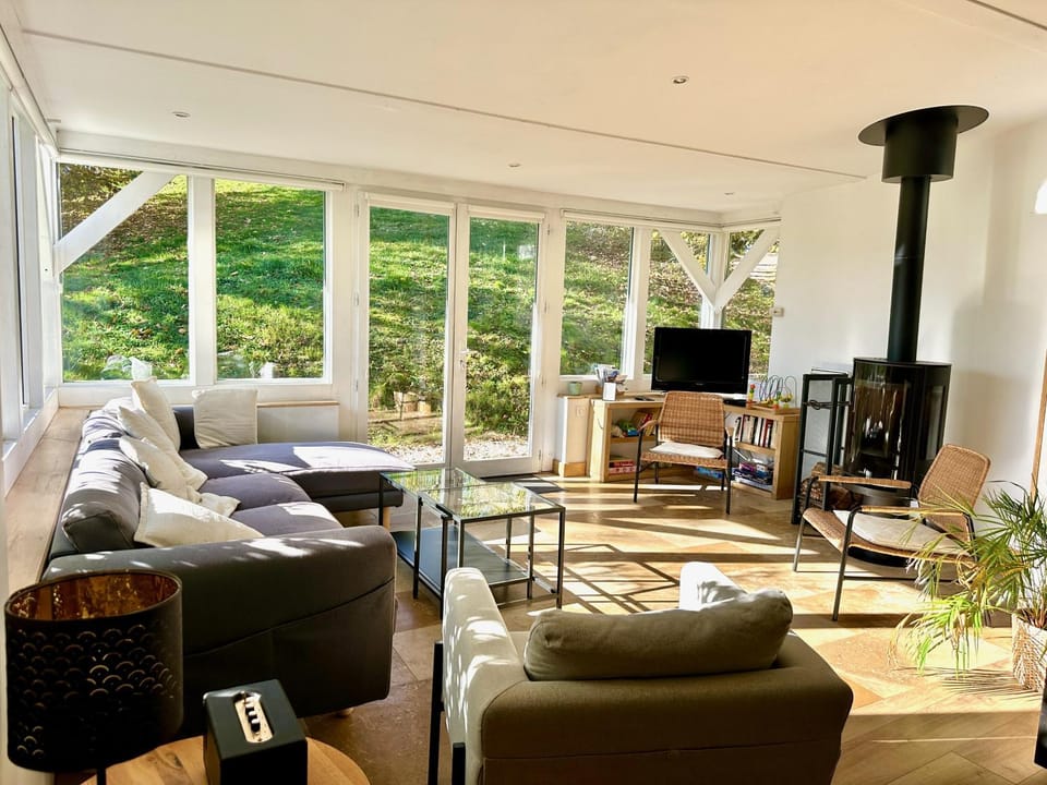 Living room, fireplace