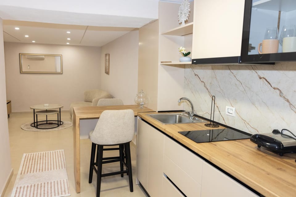 Kitchen or kitchenette, Living room, Dining area, stove, kitchen