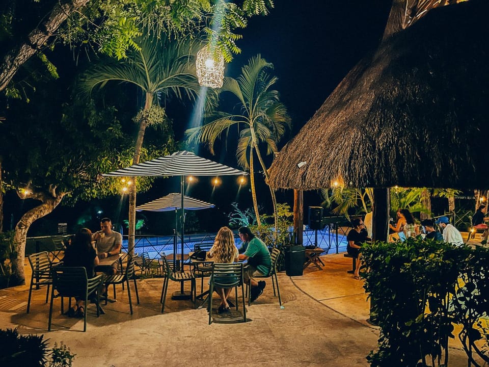 Patio, Night, People, Garden, Garden view, group of guests