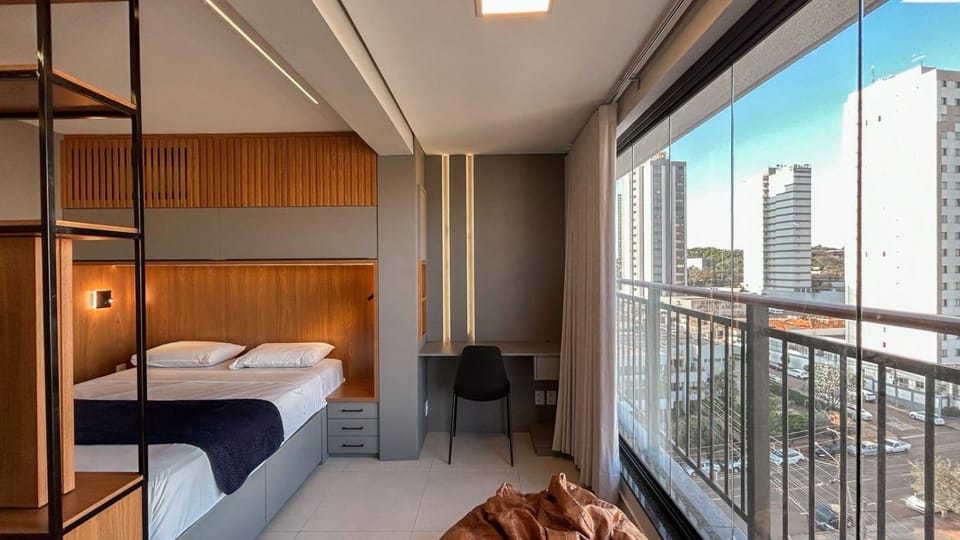 Flat Planejado com Linda Vista e Escritório Apartment in Campo Grande
