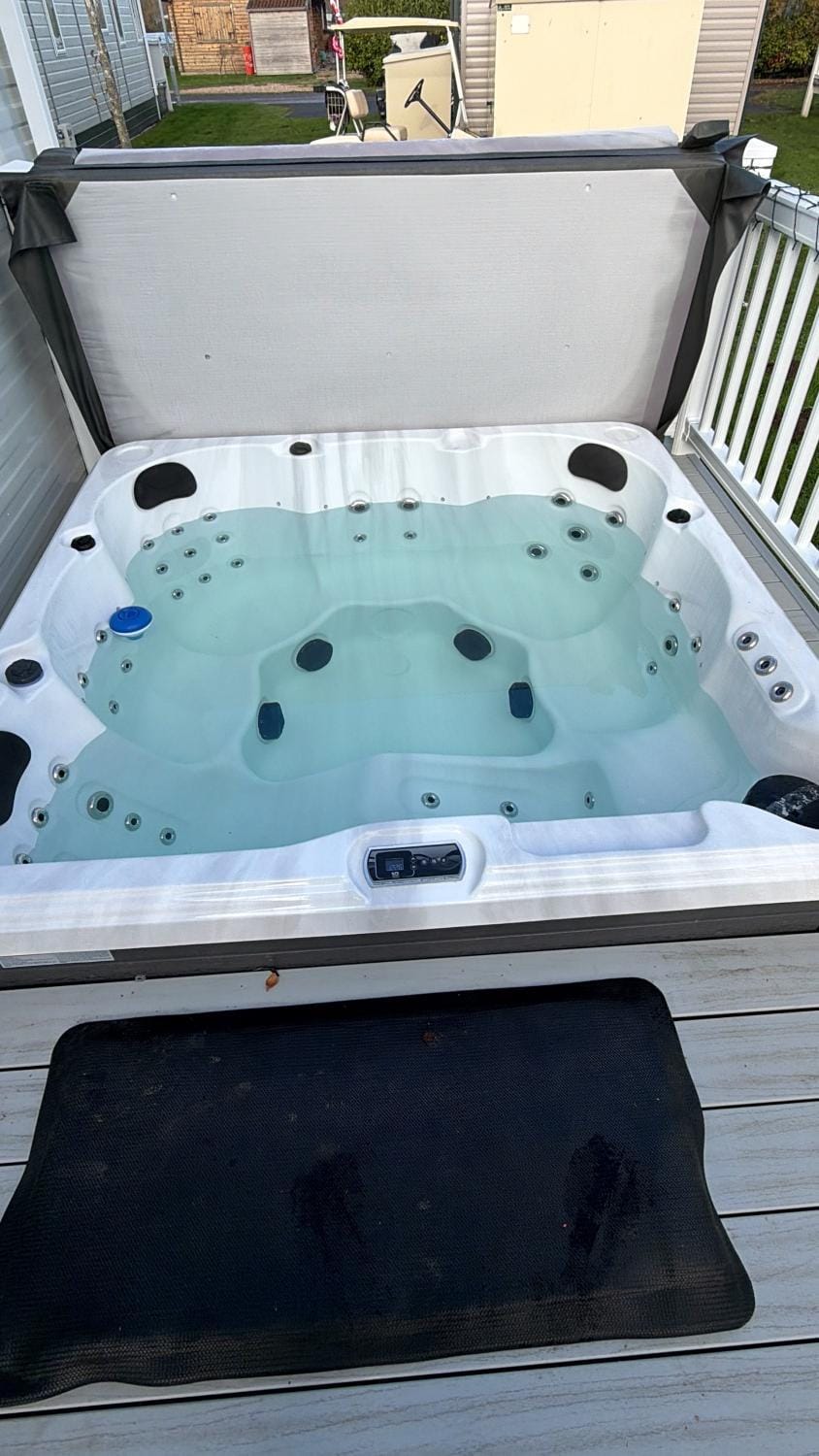 Luxury mini lodge with hot tub and decking at Tattershall Lakes Campground/ 
RV Resort in Tattershall