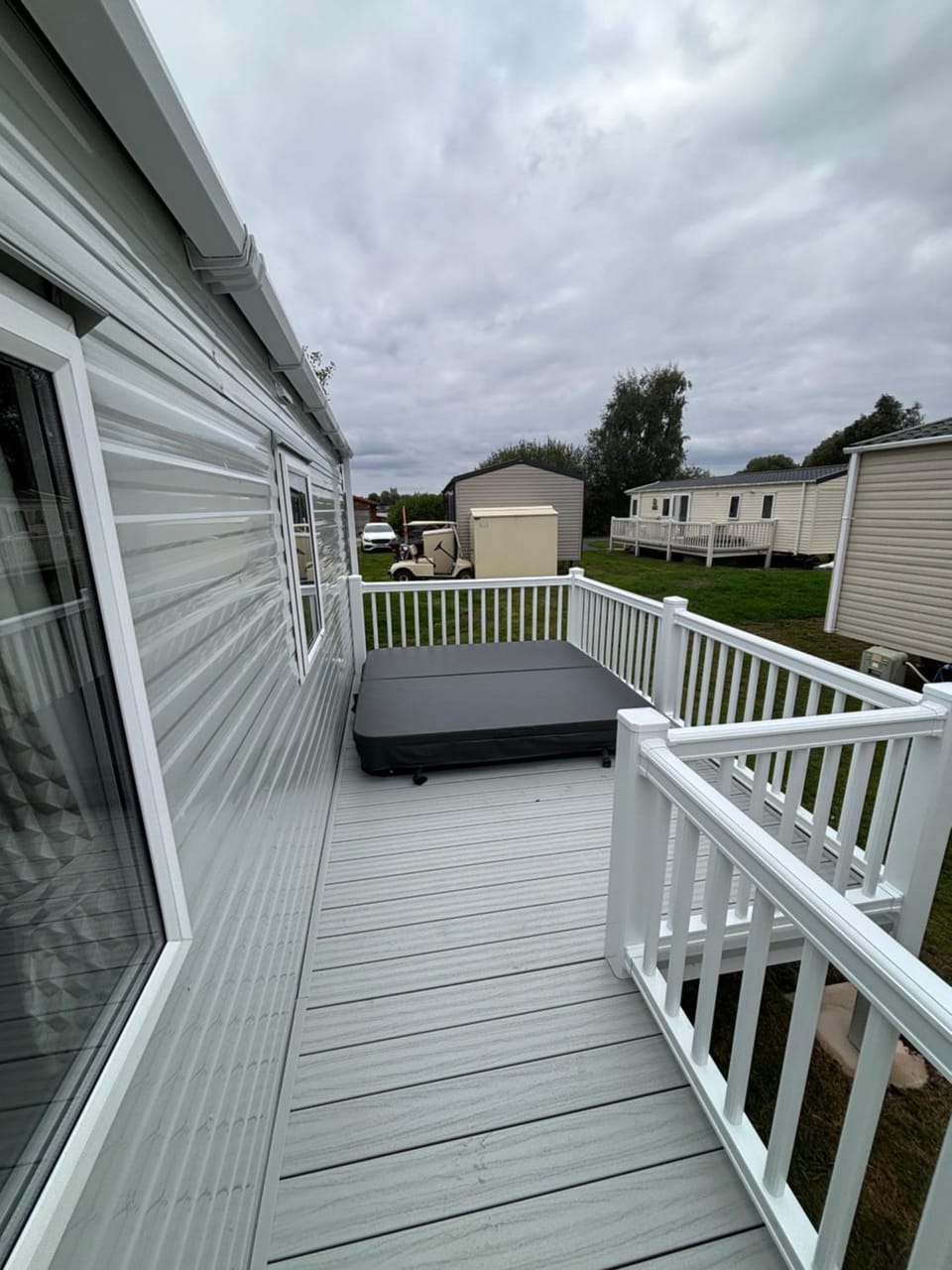 Luxury mini lodge with hot tub and decking at Tattershall Lakes Campground/ 
RV Resort in Tattershall