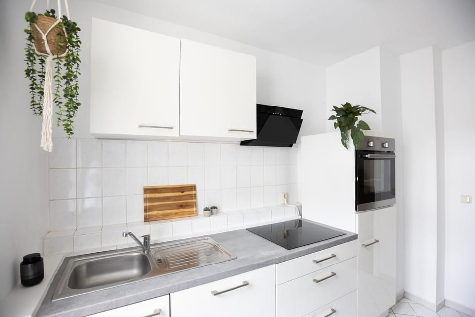 Kitchen or kitchenette, dishwasher, stove