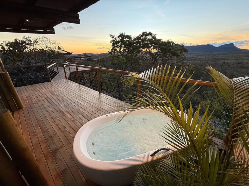 Natural landscape, Hot Tub, View (from property/room), Sunset
