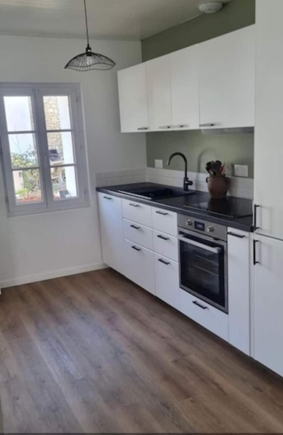 Kitchen or kitchenette, dishwasher, stove