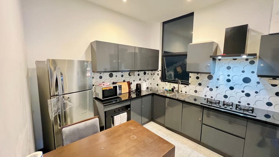 Kitchen or kitchenette, dishwasher, oven, stove