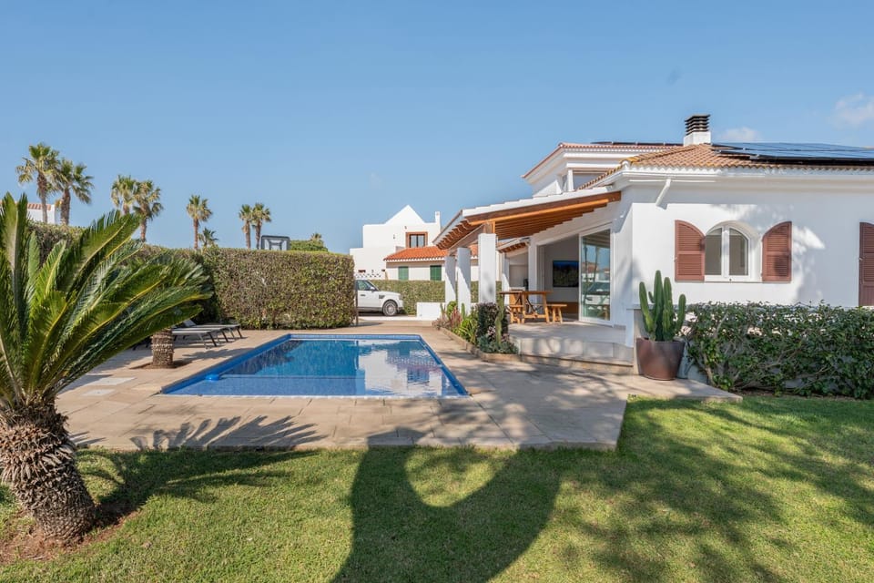 Property building, Living room, Swimming pool