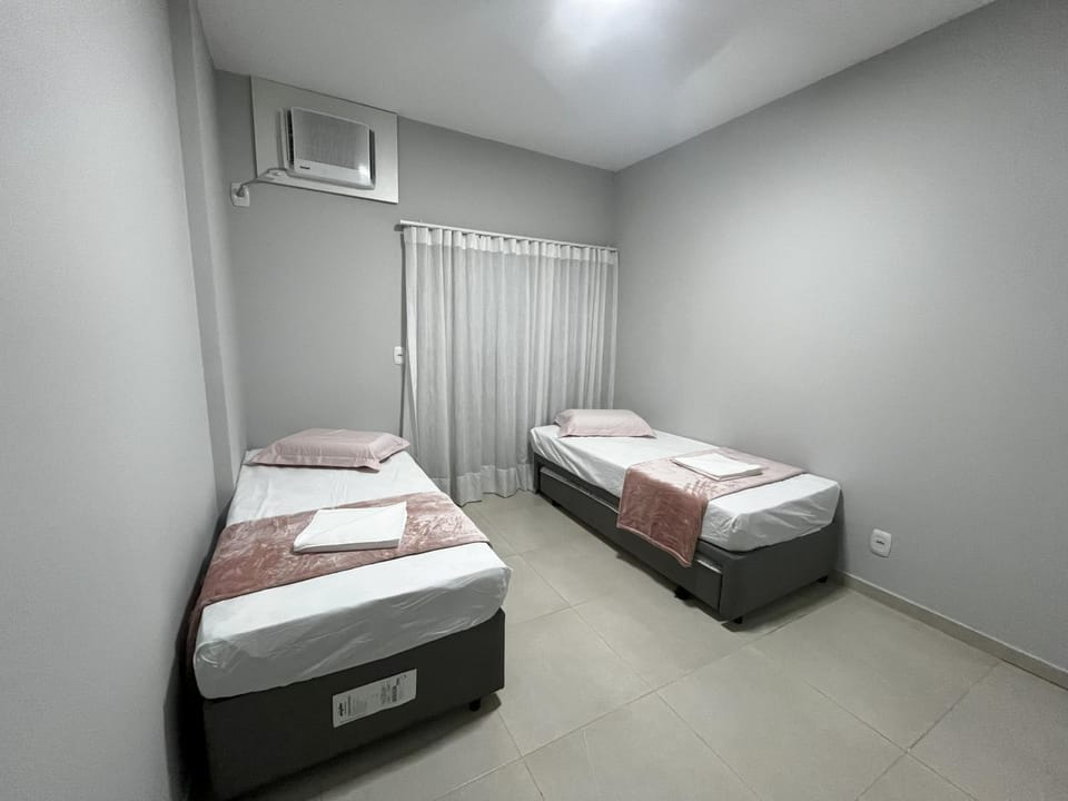 Bed, Photo of the whole room, Bedroom, towels, air conditioner