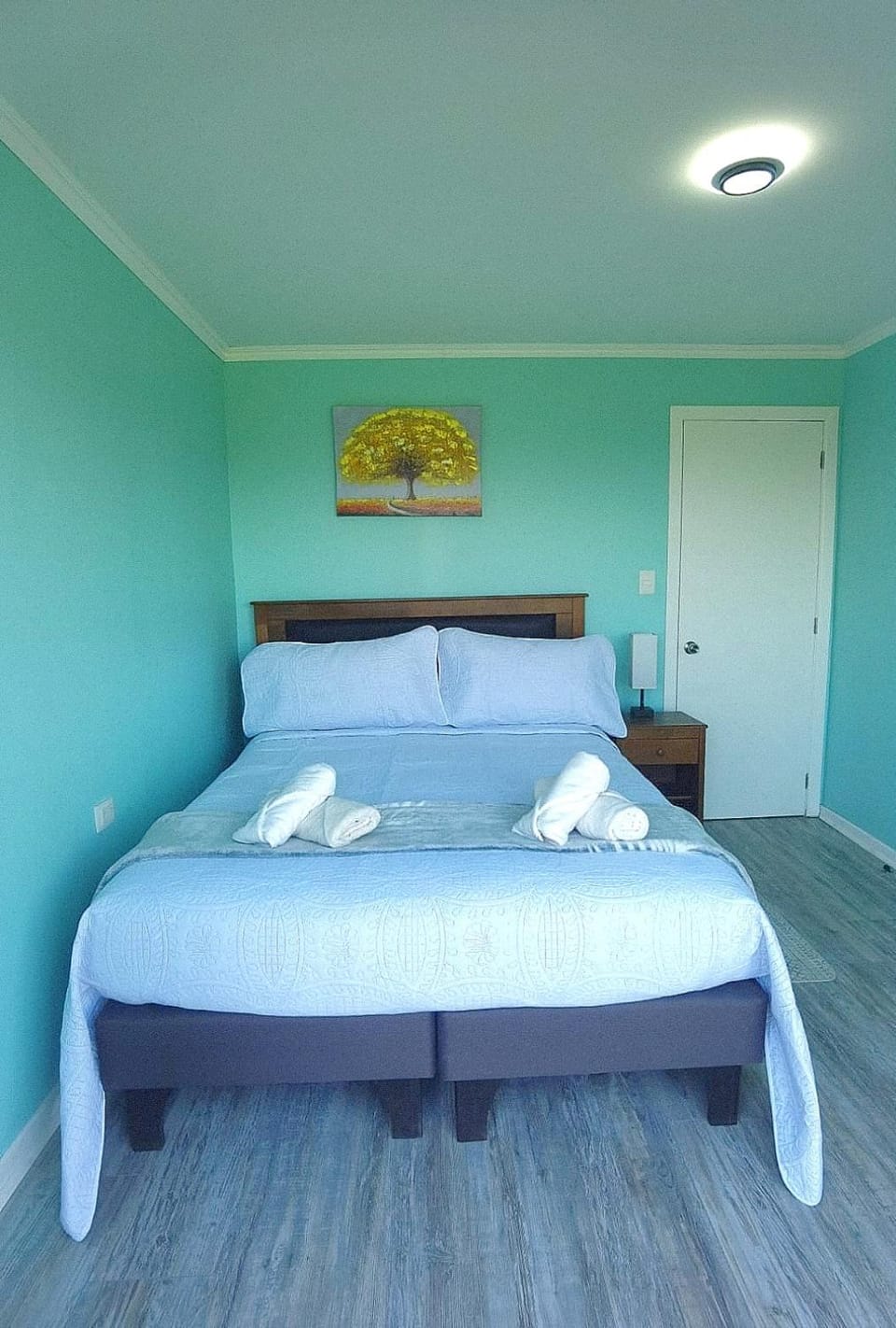 Bed, Photo of the whole room, Bedroom, towels