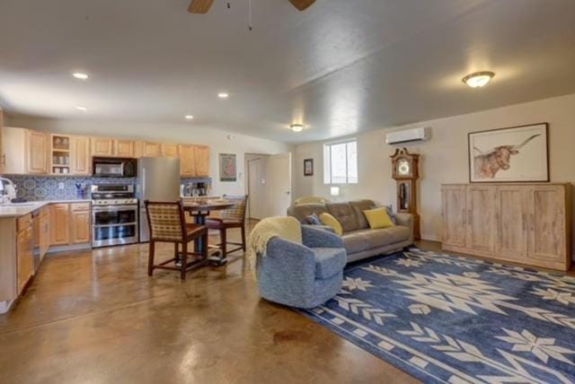 Kitchen or kitchenette, Living room, Dining area