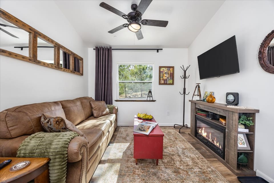 Living room, fireplace
