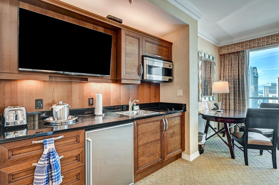 Kitchen or kitchenette, toaster