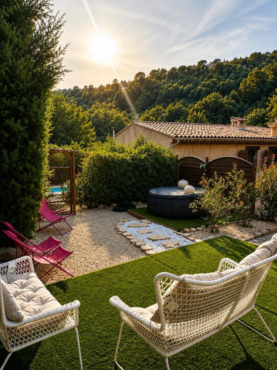 Maison indépendante au Clos de Vence avec jacuzzi privé et piscine partagée ouverte du 15 mai au 15 septembre au coeur de la nature House in Vence