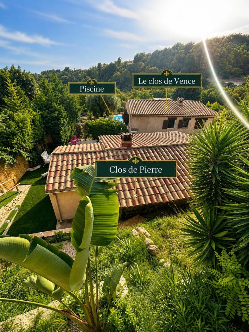 Maison indépendante au Clos de Vence avec jacuzzi privé et piscine partagée ouverte du 15 mai au 15 septembre au coeur de la nature House in Vence