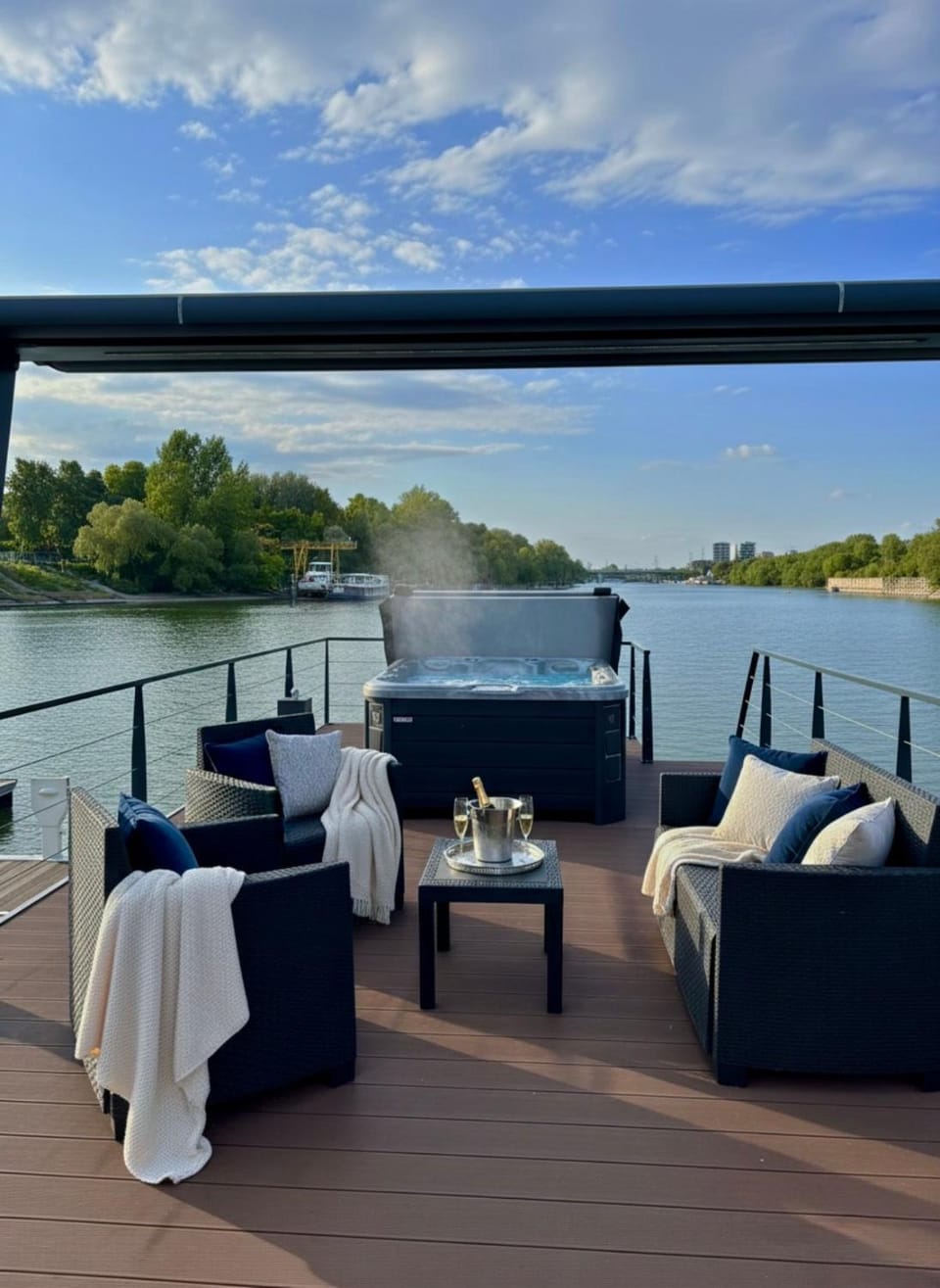 Patio, Natural landscape, Hot Tub, Balcony/Terrace, Balcony/Terrace, Seating area, Lake view