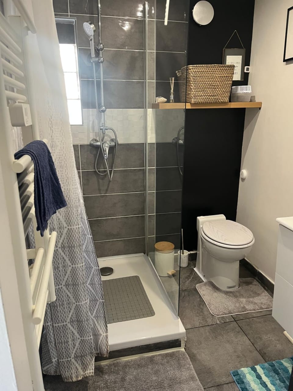 Shower, Toilet, towels