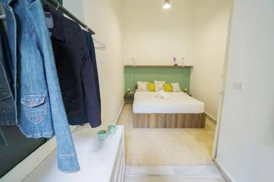 Bed, Bedroom, towels, wardrobe, air conditioner